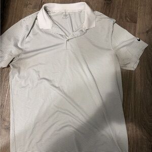 Nike White and Gray Golf Polo